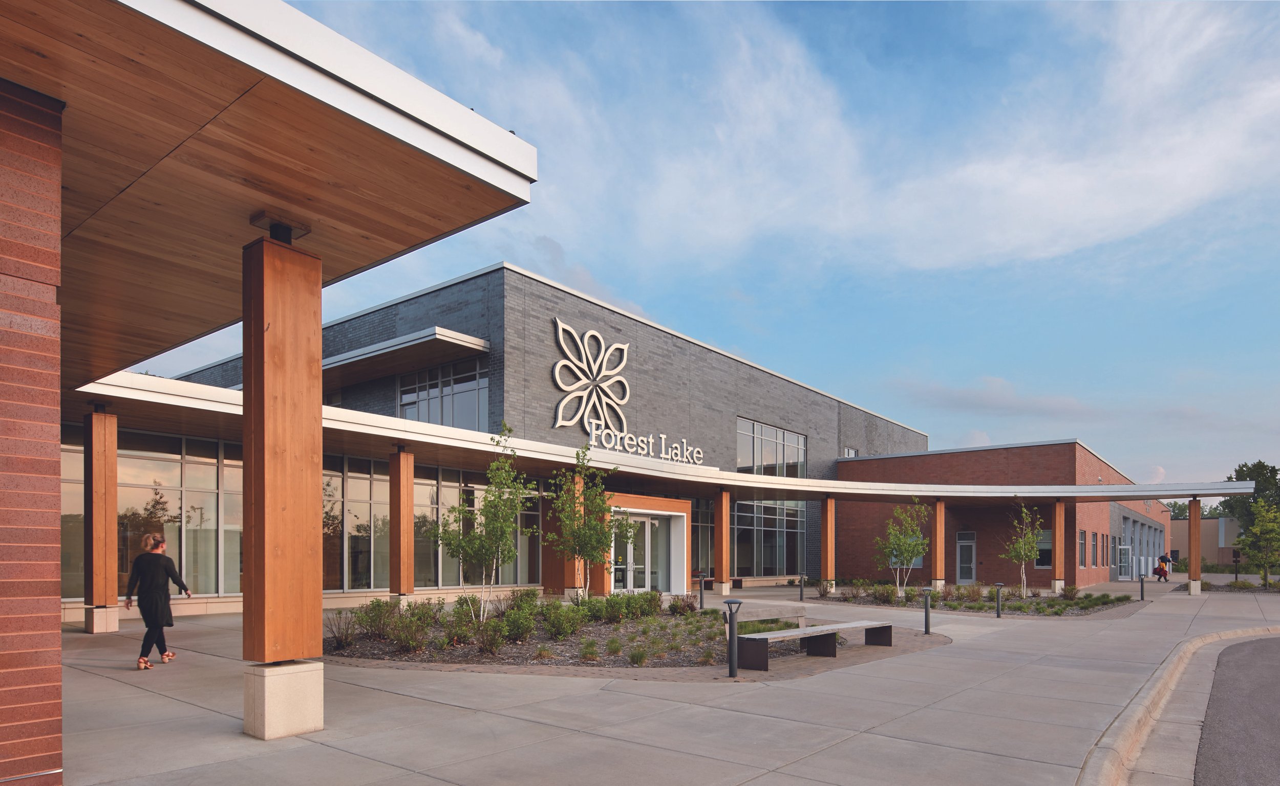 Entry view to the city of Forest Lake civic complex.